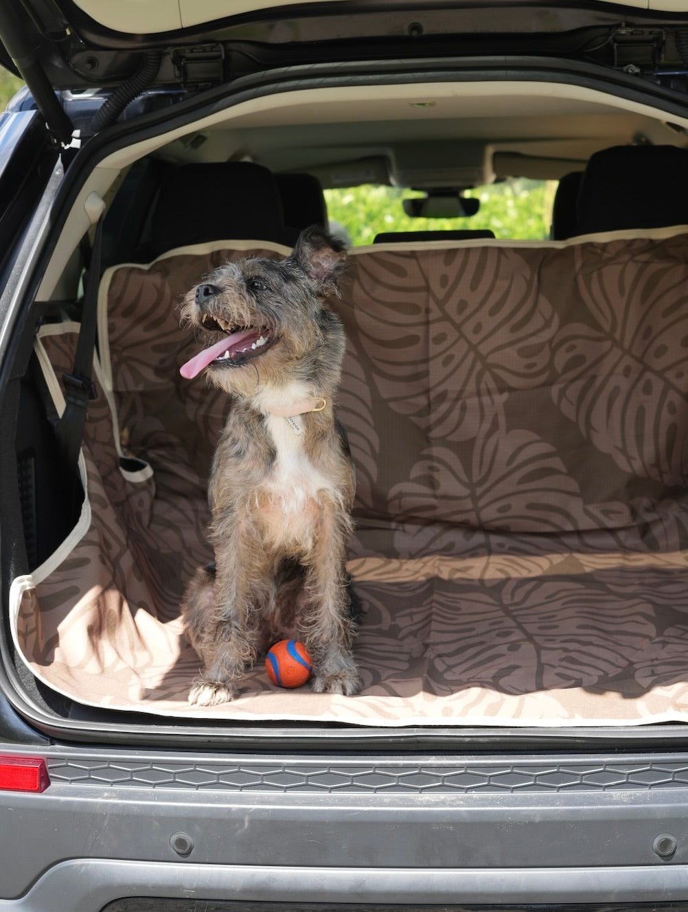 Waterproof Dog Car Seat Cover - Brown Palm | Albus and Ivy